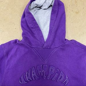 2000s large purple champion hoodie